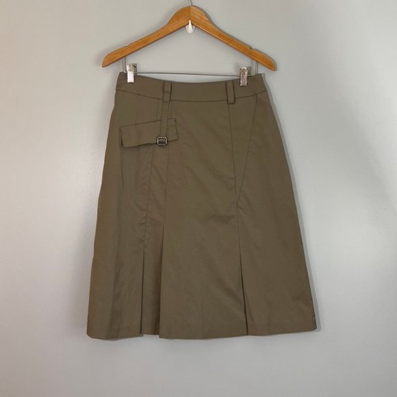 Karen153 Dresses & Skirts - Vintage A-Line Inverted Pleat Grey/Green Skirt